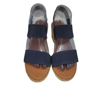 Tommy Bahama Navy Blue Sakura Espadrille Wedge Sandals Sz 7